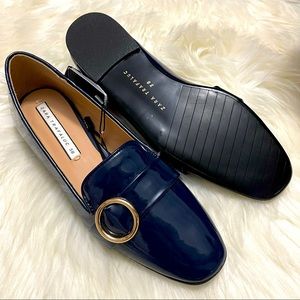 Zara patent loafers